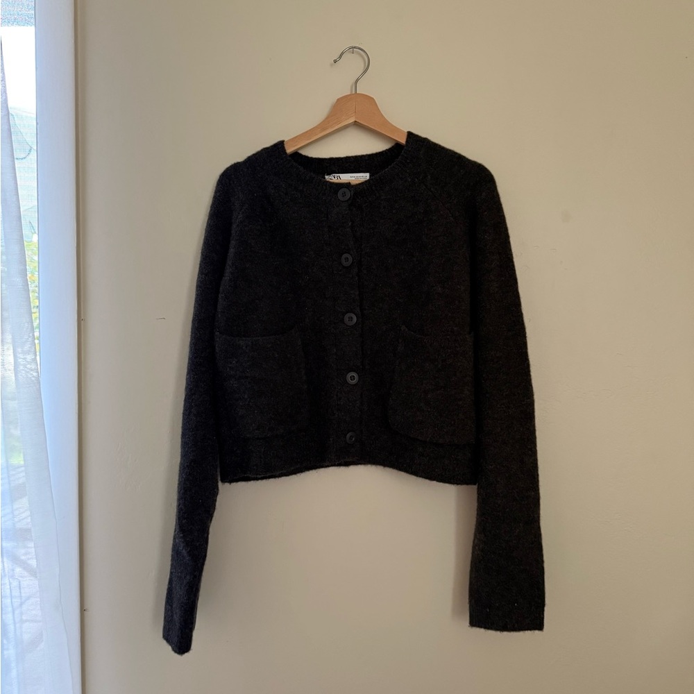 Zara Charcoal Knit Cardigan